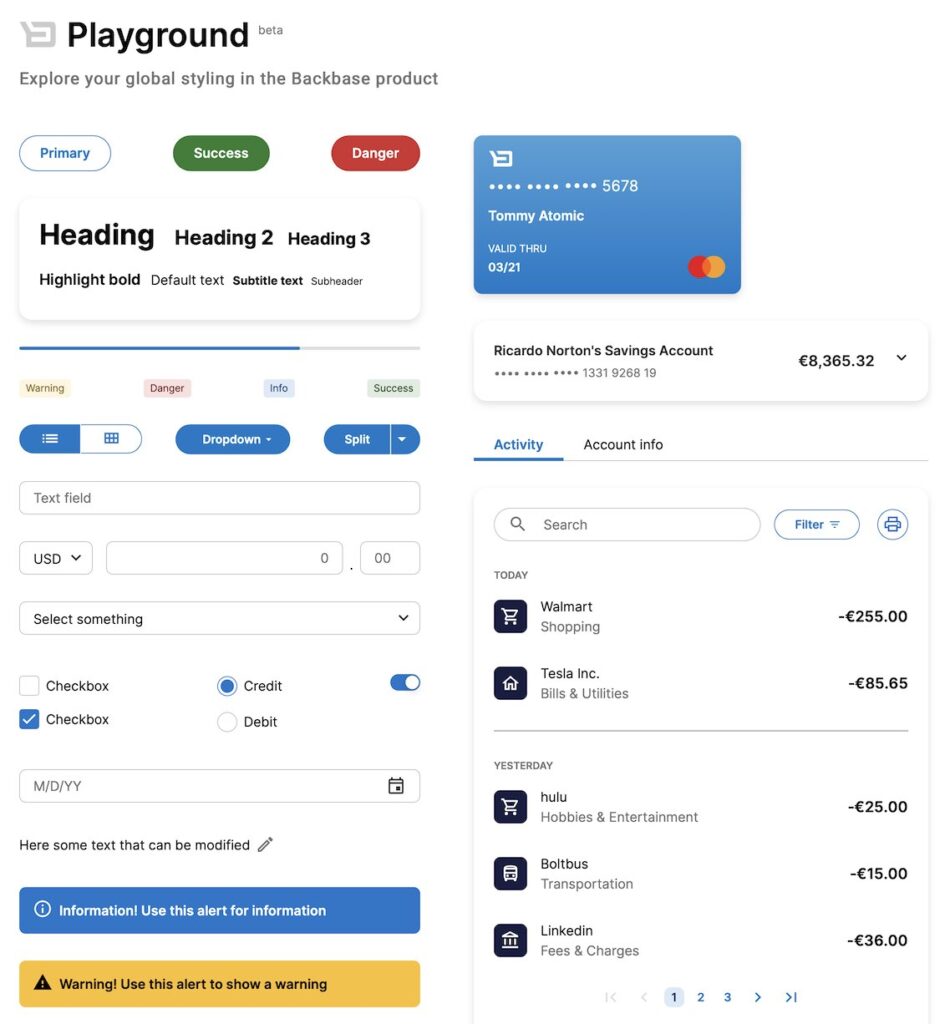 Backbase design system example