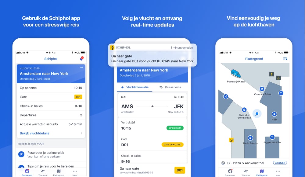 Schiphol app in the Apple App Store